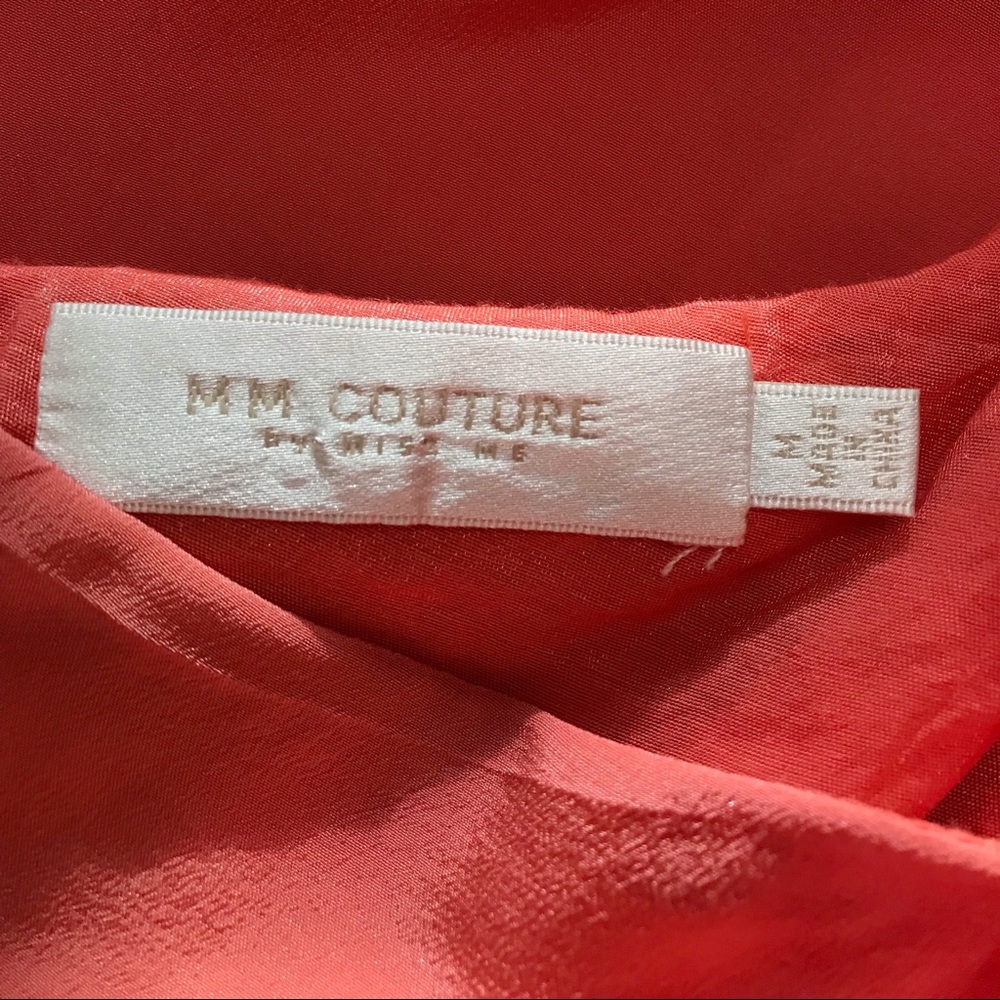 MM Couture pink coral one shoulder dress w/ belt - Picture 6 of 6